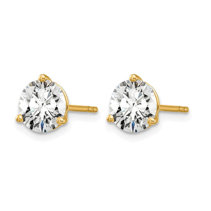 14K Gelbgold Ohrstecker mit 4 ct. Laborgezüchteten Diamanten, VS/SI+, G+, rund, 3-Krappen-Fassung, Ausführung in schwerer Qualität