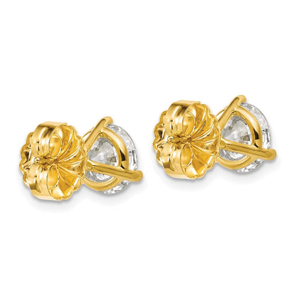 14K Gelbgold Ohrstecker mit 4 ct. Laborgezüchteten Diamanten, VS/SI+, G+, rund, 3-Krappen-Fassung, Ausführung in schwerer Qualität