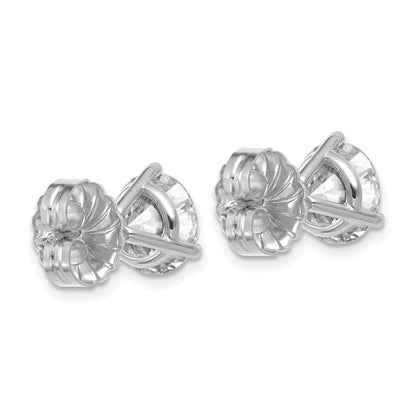 14K Weißgold Ohrstecker mit 5 ct. laborgezüchteten Diamanten, rund, Drei-Krappen-Fassung, VS/SI+ G+