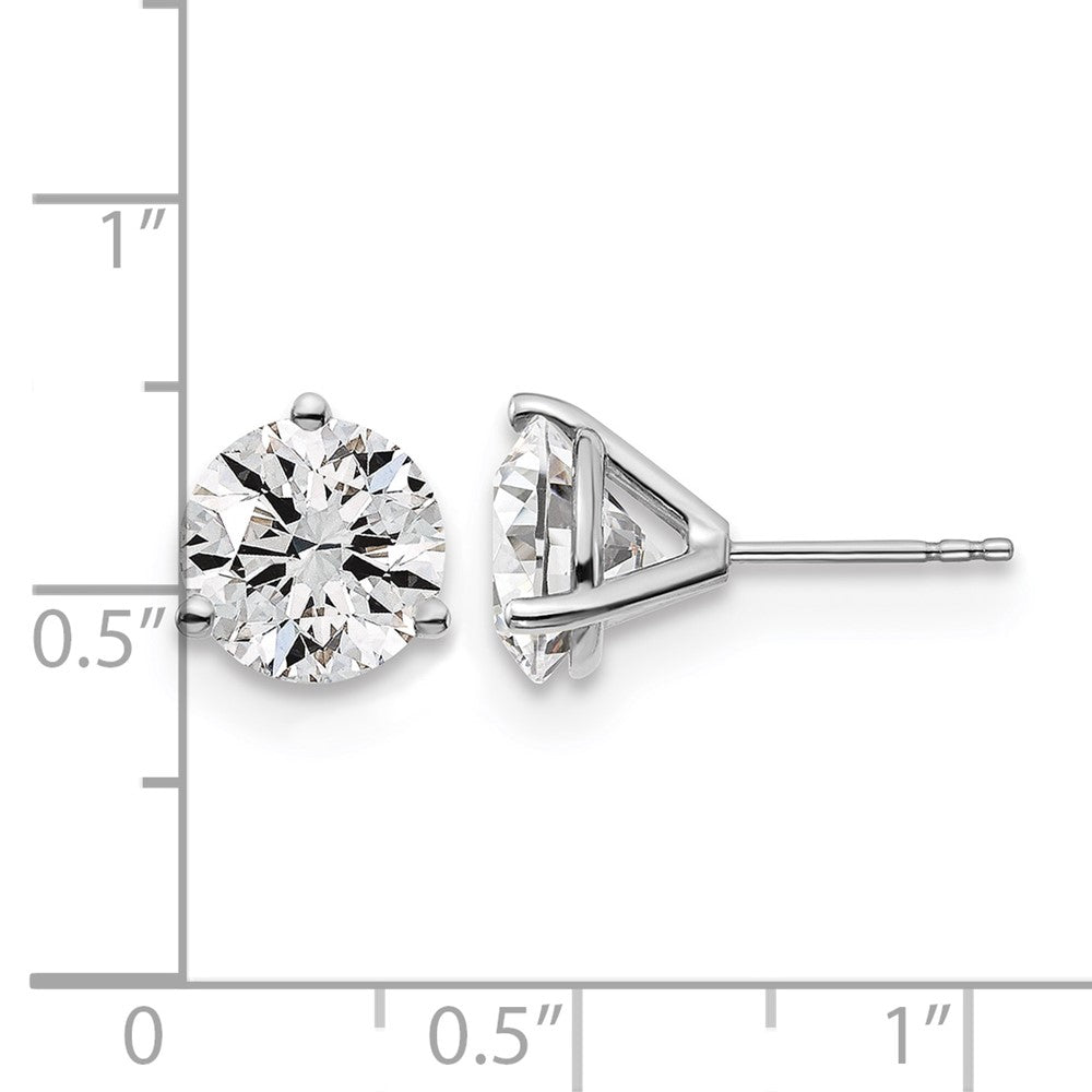 14K Weißgold Ohrstecker mit 5 ct. zertifizierten, im Labor gezüchteten Diamanten, VS/SI+ G+, rund, Dreikrappenfassung
