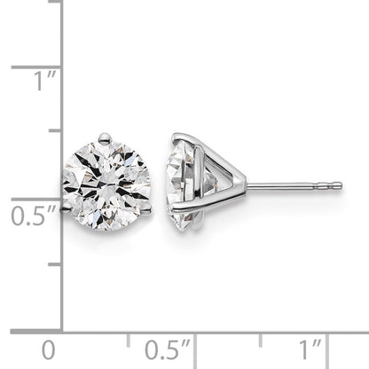 14K Weißgold Ohrstecker mit 5 ct. zertifizierten, im Labor gezüchteten Diamanten, VS/SI+ G+, rund, Dreikrappenfassung
