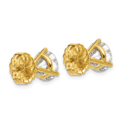 14K Gelbgold Ohrstecker mit 5 ct. zertifizierten, im Labor gezüchteten Diamanten, VS/SI+ G+, rund, 3-Krappen-Fassung, schweres Gewicht
