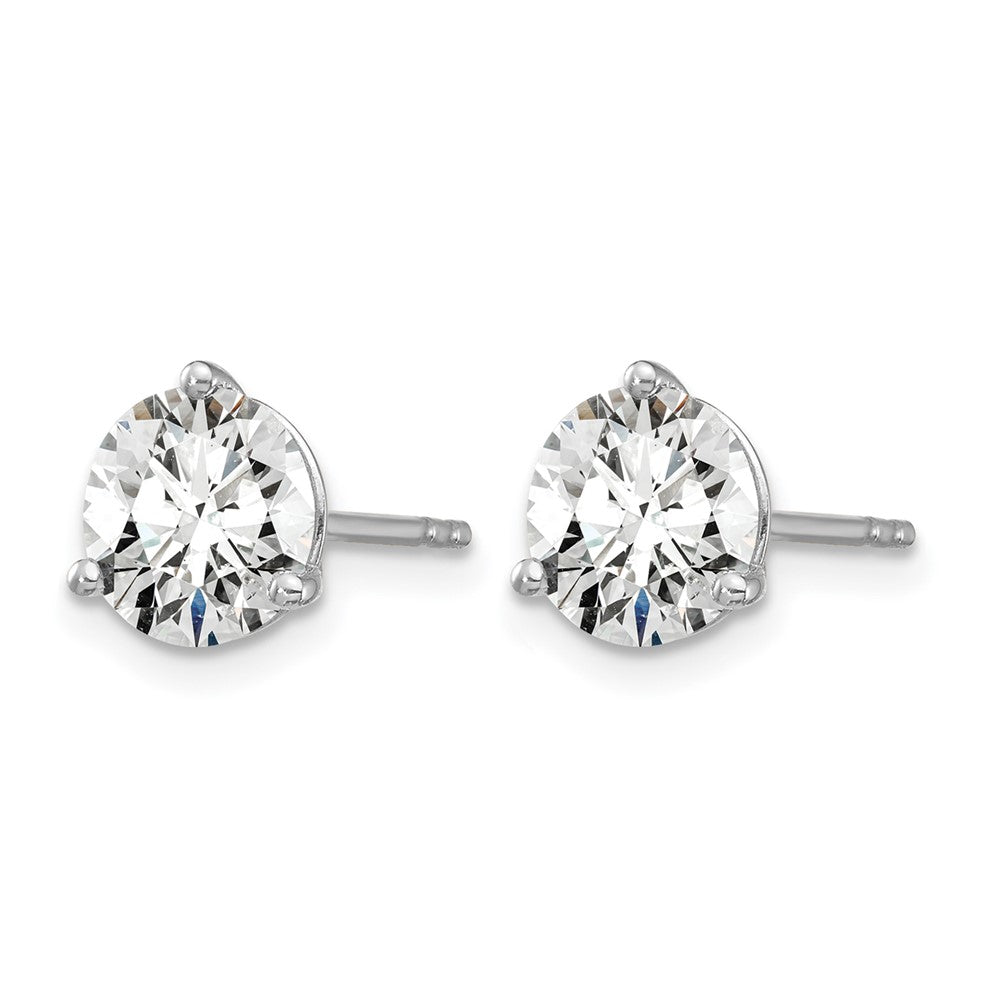 14K Weißgold Ohrstecker mit rundem, im Labor gezüchtetem Diamant, 6 ct., VS/SI+, G+, Dreikrappenfassung, mit Ohrstecker-Verschluss