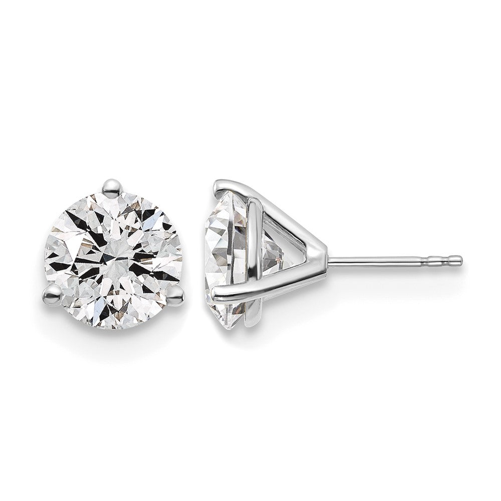 14K Weißgold Ohrstecker mit 6 ct. zertifizierten, im Labor gezüchteten Diamanten, VS/SI+ G+, rund, 3-Krappenfassung, hohes Gewicht