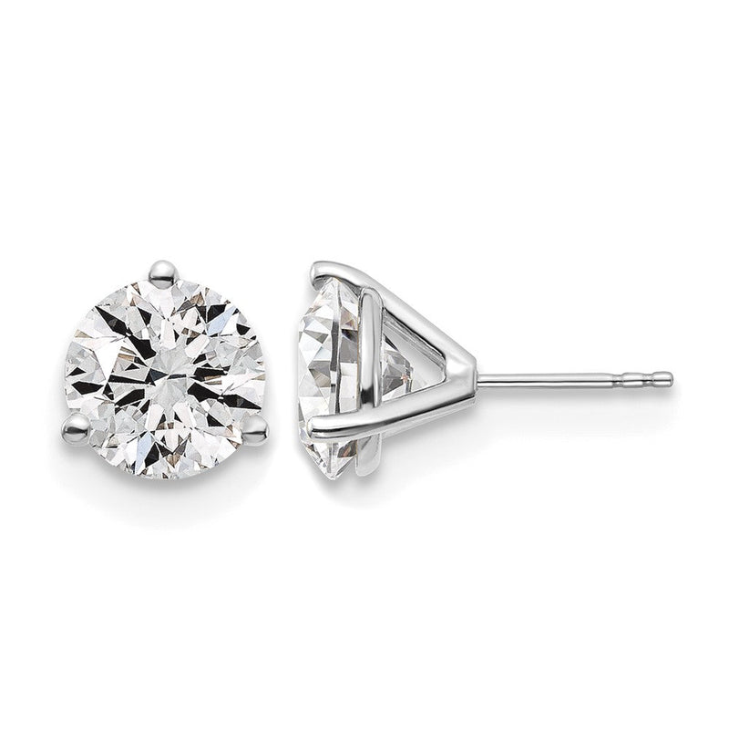 14K Weißgold Ohrstecker mit 6 ct. zertifizierten, im Labor gezüchteten Diamanten, VS/SI+ G+, rund, 3-Krappenfassung, hohes Gewicht