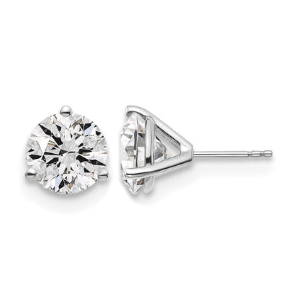 14K Weißgold Ohrstecker mit rundem, im Labor gezüchtetem Diamant, 6 ct., VS/SI+, G+, Dreikrappenfassung, mit Ohrstecker-Verschluss