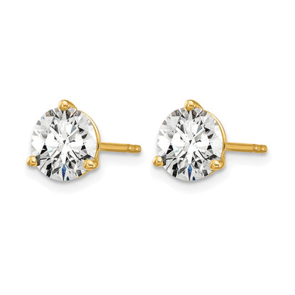 14K Gelbgold Ohrstecker mit 6 ct. Labor gezüchteten Diamanten, VS/SI+, G+, rund, 3-Krappen-Fassung, hohes Gewicht