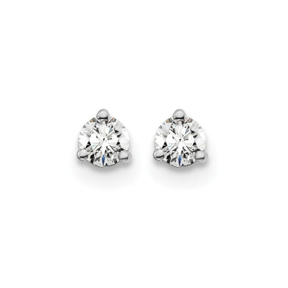 14K Weißgold Ohrstecker mit 0,2 ct. zertifizierten, im Labor gezüchteten Diamanten, VS/SI+ G+, Rund, 3-Krappen-Fassung, hohes Gewicht, Schraubverschluss