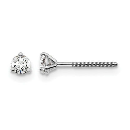14K Weißgold Ohrstecker mit 0,2 ct. zertifizierten, im Labor gezüchteten Diamanten, VS/SI+ G+, Rund, 3-Krappen-Fassung, hohes Gewicht, Schraubverschluss