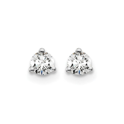 14K Weißgold Ohrstecker mit 0,25 ct. zertifizierten laborgezüchteten Diamanten, VS/SI+ G+, Rundschliff, 3-Krappen-Fassung, Schwergewicht, Schraubverschluss