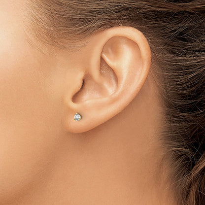 14K Gelbgold Ohrstecker mit 0,25 ct. im Rundschliff, Labor-gezüchteten Diamanten VS/SI+ G+, Drei-Krappenfassung, Schraubverschluss