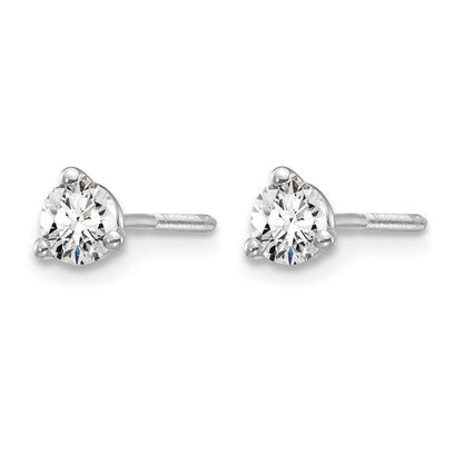 14K Weißgold Ohrstecker mit 0,33 ct. im Labor gezüchteten Diamanten, VS/SI+, G+, rund, 3-Krappen-Fassung, hohes Gewicht, Schraubverschluss