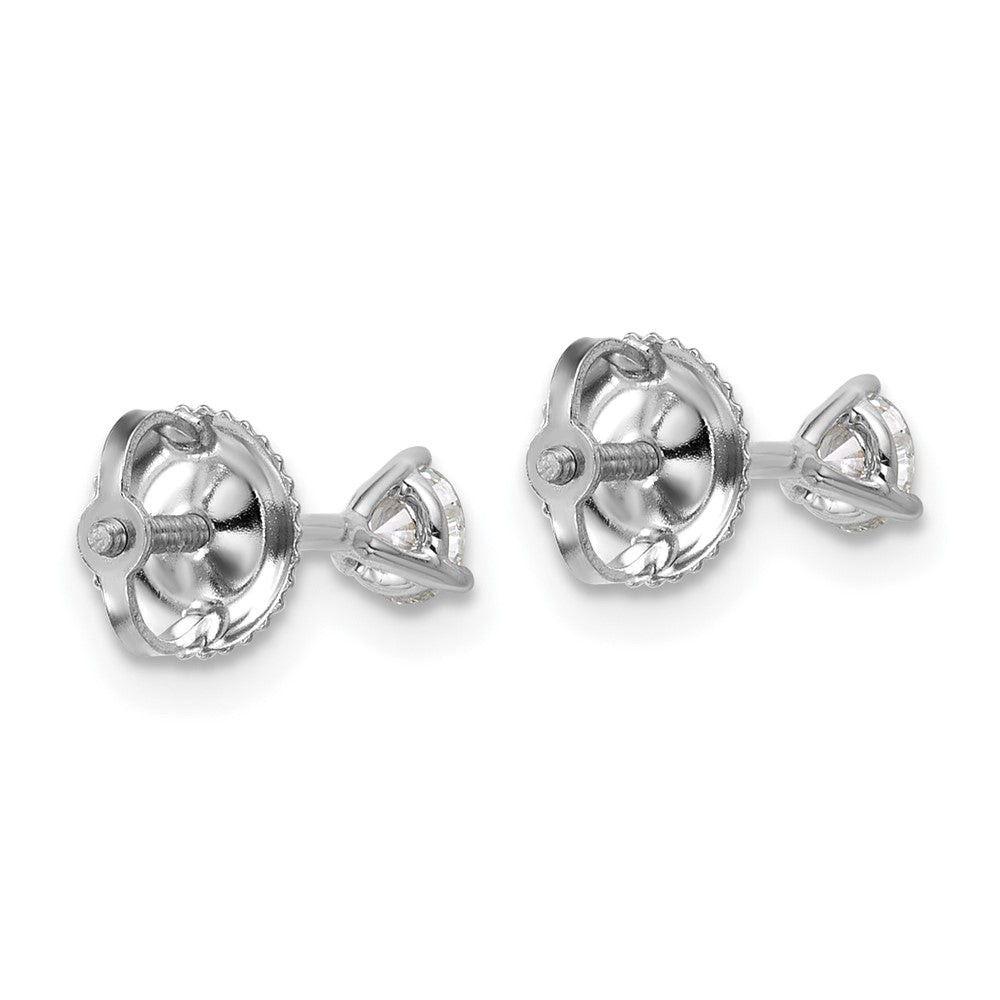 14K Weißgold Ohrstecker mit 0,33 ct. im Labor gezüchteten Diamanten, VS/SI+, G+, rund, 3-Krappen-Fassung, hohes Gewicht, Schraubverschluss