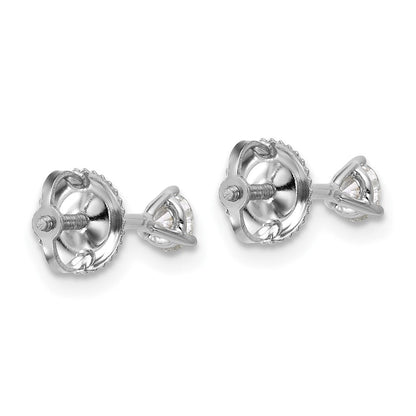 14K Weißgold Ohrstecker mit 0,33 ct. im Labor gezüchteten Diamanten, VS/SI+, G+, rund, 3-Krappen-Fassung, hohes Gewicht, Schraubverschluss