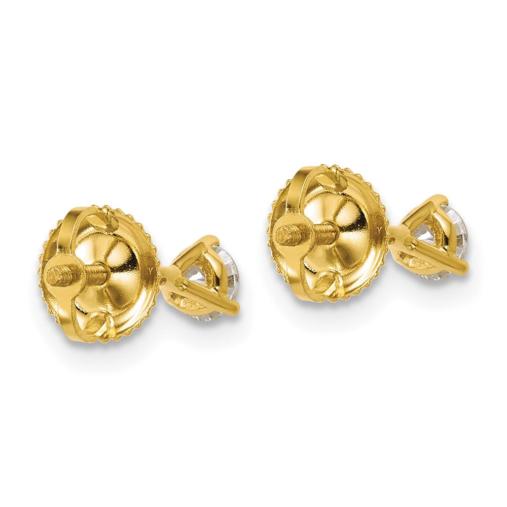 14K Gelbgold 0,33 ct. Laborgezüchtete Diamant VS/SI+ G+ Rund 3-Krappen Schweres Gewicht Schraubverschluss Ohrstecker