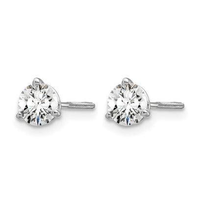 14K Weißgold Ohrstecker mit 0,67 ct. im Labor gezüchteten Diamanten, rund, VS/SI+ G+, 3-Krappen-Fassung, hohes Gewicht, Schraubverschluss