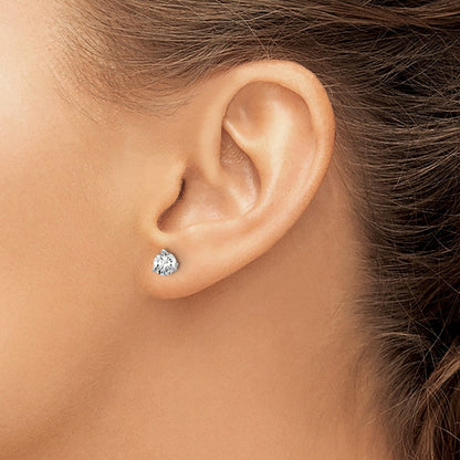 14K Weißgold Ohrstecker mit zertifizierten, im Labor gezüchteten Diamanten, 0,67 ct., VS/SI+ G+, rund, Drei-Krappen-Fassung, mit Schraubverschluss