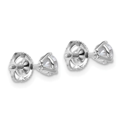 14K Weißgold Ohrstecker mit 0,67 ct. im Labor gezüchteten Diamanten, rund, VS/SI+ G+, 3-Krappen-Fassung, hohes Gewicht, Schraubverschluss