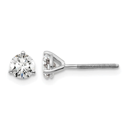 14K Weißgold Ohrstecker mit zertifizierten, im Labor gezüchteten Diamanten, 0,67 ct., VS/SI+ G+, rund, Drei-Krappen-Fassung, mit Schraubverschluss