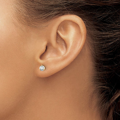 14K Gelbgold Ohrstecker mit 0,67 ct. Laborgezüchteten Diamanten, VS/SI+ G+, Rund, 3-Krappen-Fassung, Schwere Ausführung, Schraubverschluss