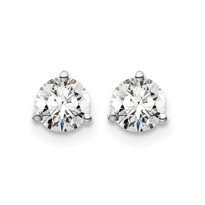 14K Weißgold Ohrstecker mit 0,75 ct. Laborgezüchteten Diamanten, VS/SI+ G+, Rund, 3-Krappenfassung, Schwergewicht, Schraubverschluss