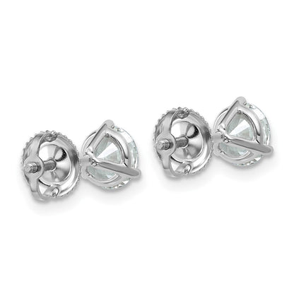 14K Weißgold Ohrstecker mit 1,5 ct. zertifizierten, im Labor gezüchteten Diamanten, rund, VS/SI+ G+, 3-Krappen-Fassung, hohes Gewicht, Schraubverschluss