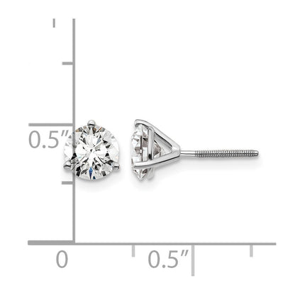 14K Weißgold Ohrstecker mit 1,5 ct. zertifizierten, im Labor gezüchteten Diamanten, rund, VS/SI+ G+, 3-Krappen-Fassung, hohes Gewicht, Schraubverschluss