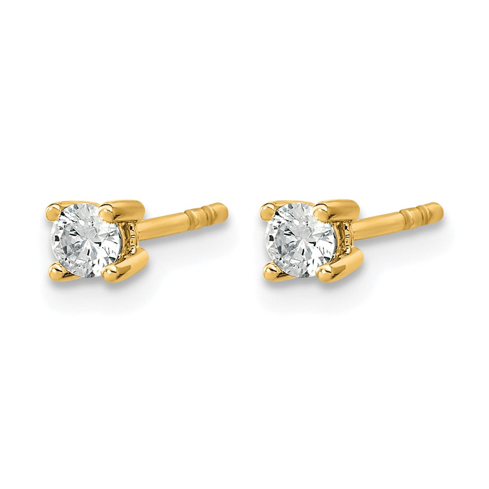14K Gelbgold 1/5 ct Im Labor Gezüchtet Diamant Vs+ F+ Rund 4 Krappen Schwer Gewicht. Ohrstecker