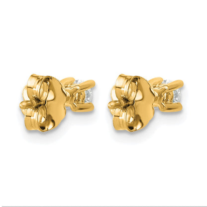 14K Gelbgold 1/5 ct Im Labor Gezüchtet Diamant Vs+ F+ Rund 4 Krappen Schwer Gewicht. Ohrstecker