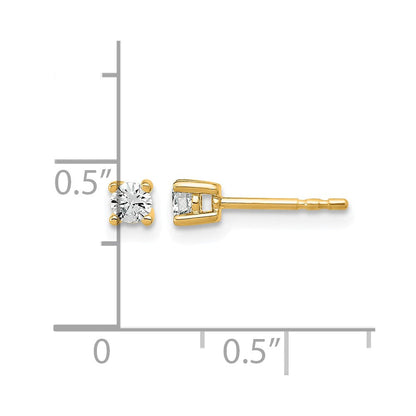 14K Gelbgold 1/5 ct Im Labor Gezüchtet Diamant Vs+ F+ Rund 4 Krappen Schwer Gewicht. Ohrstecker
