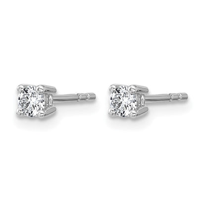 14K Weißgold 1/4 ct Im Labor Gezüchtet Diamant Vs+ F+ Rund 4 Krappen Schwer Gewicht. Ohrstecker