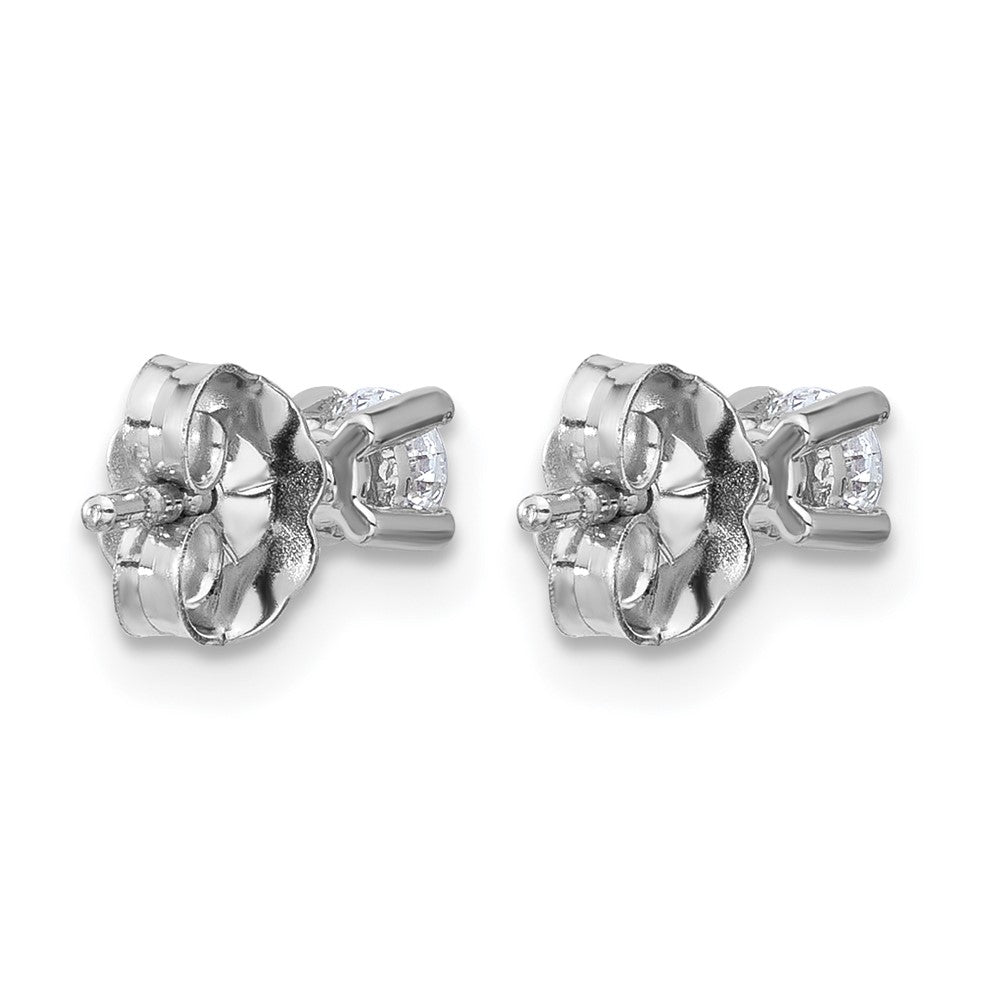 14K Weißgold 1/4 ct Im Labor Gezüchtet Diamant Vs+ F+ Rund 4 Krappen Schwer Gewicht. Ohrstecker