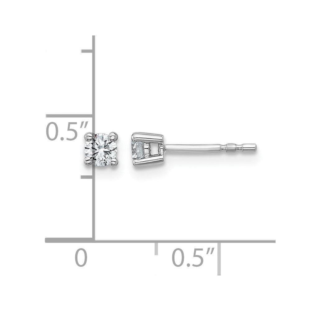 14K Weißgold 1/4 ct Im Labor Gezüchtet Diamant Vs+ F+ Rund 4 Krappen Schwer Gewicht. Ohrstecker