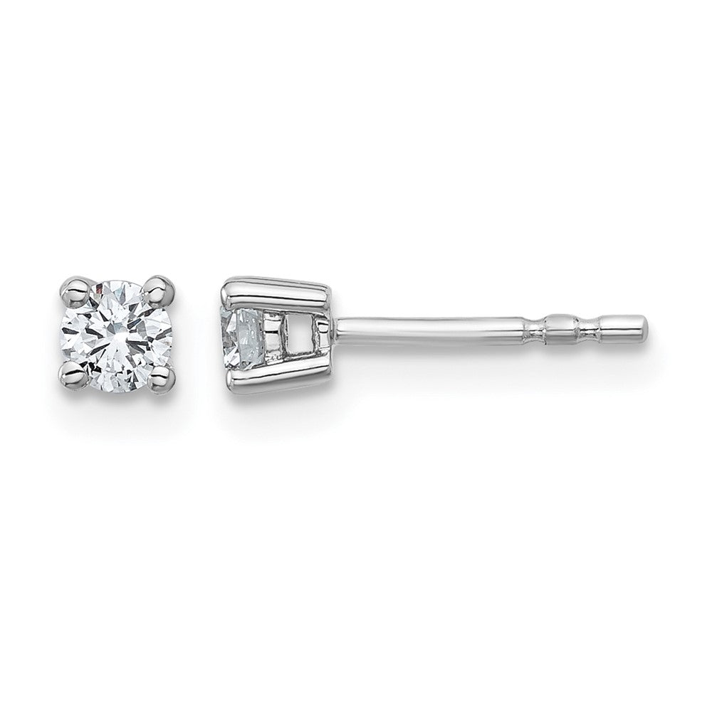 14K Weißgold 1/4 ct Im Labor Gezüchtet Diamant Vs+ F+ Rund 4 Krappen Schwer Gewicht. Ohrstecker