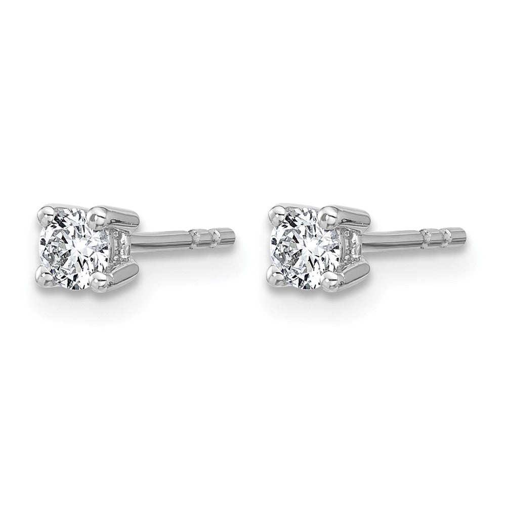 14K Weißgold 1/3 ct Im Labor Gezüchtet Diamant Vs+ F+ Rund 4 Krappen Schwer Gewicht. Ohrstecker