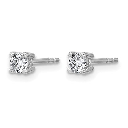 14K Weißgold 1/3 ct Im Labor Gezüchtet Diamant Vs+ F+ Rund 4 Krappen Schwer Gewicht. Ohrstecker