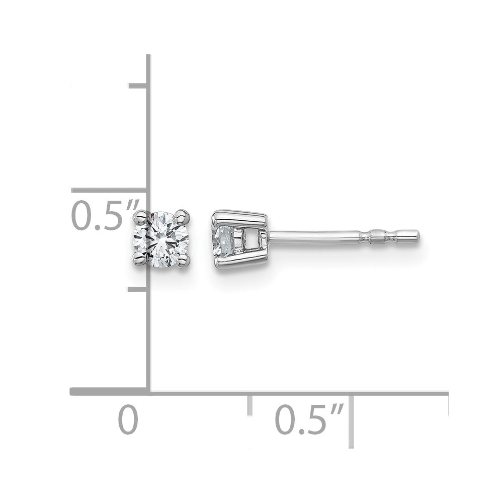 14K Weißgold 1/3 ct Im Labor Gezüchtet Diamant Vs+ F+ Rund 4 Krappen Schwer Gewicht. Ohrstecker