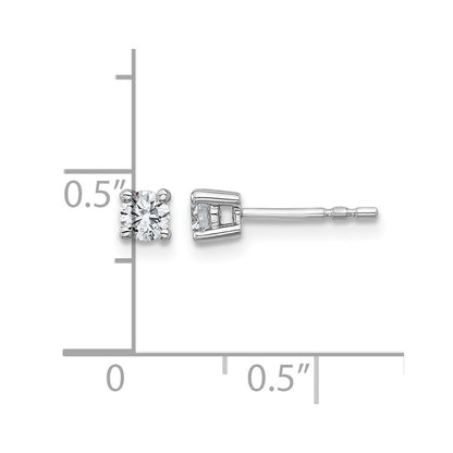 14K Weißgold 1/3 ct Im Labor Gezüchtet Diamant Vs+ F+ Rund 4 Krappen Schwer Gewicht. Ohrstecker
