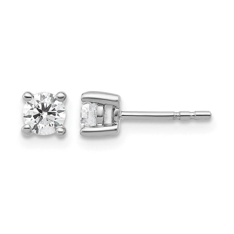 14K Weißgold 1/2 ct Im Labor Gezüchtet Diamant Vs+ F+ Rund 4 Krappen Schwer Gewicht. Ohrstecker