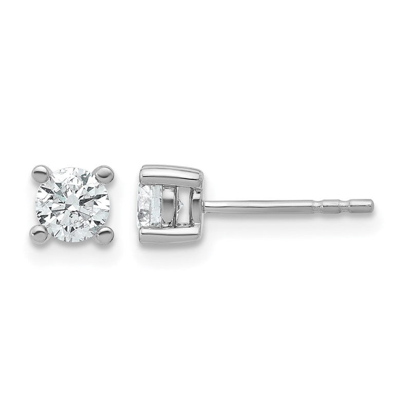 14K Weißgold 2/3 ct Im Labor Gezüchtet Diamant Vs+ F+ Rund 4 Krappen Schwer Gewicht. Ohrstecker