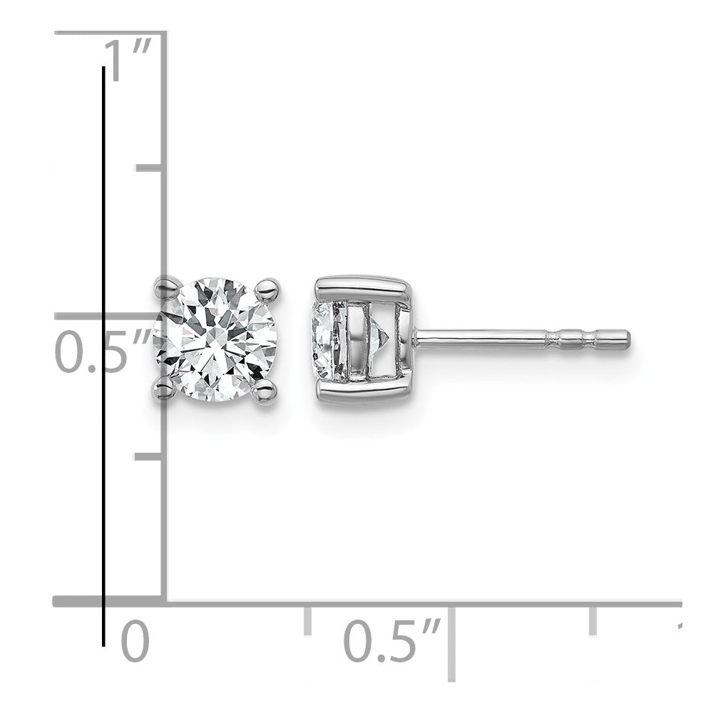 14K Weißgold 1 ct Im Labor Gezüchtet Diamant Vs+ F+ Rund 4 Krappen Schwer Gewicht. Ohrstecker