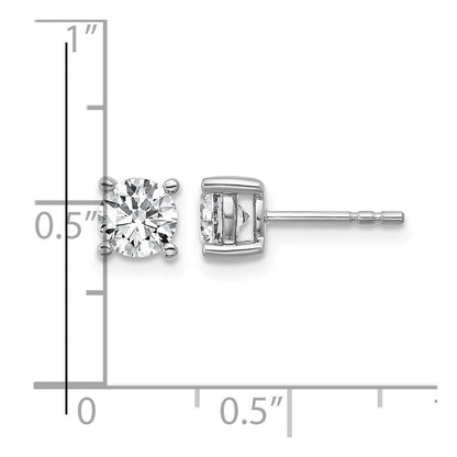 14K Weißgold 1 ct Im Labor Gezüchtet Diamant Vs+ F+ Rund 4 Krappen Schwer Gewicht. Ohrstecker