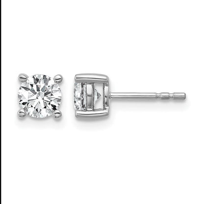 14K Weißgold 1 ct Im Labor Gezüchtet Diamant Vs+ F+ Rund 4 Krappen Schwer Gewicht. Ohrstecker