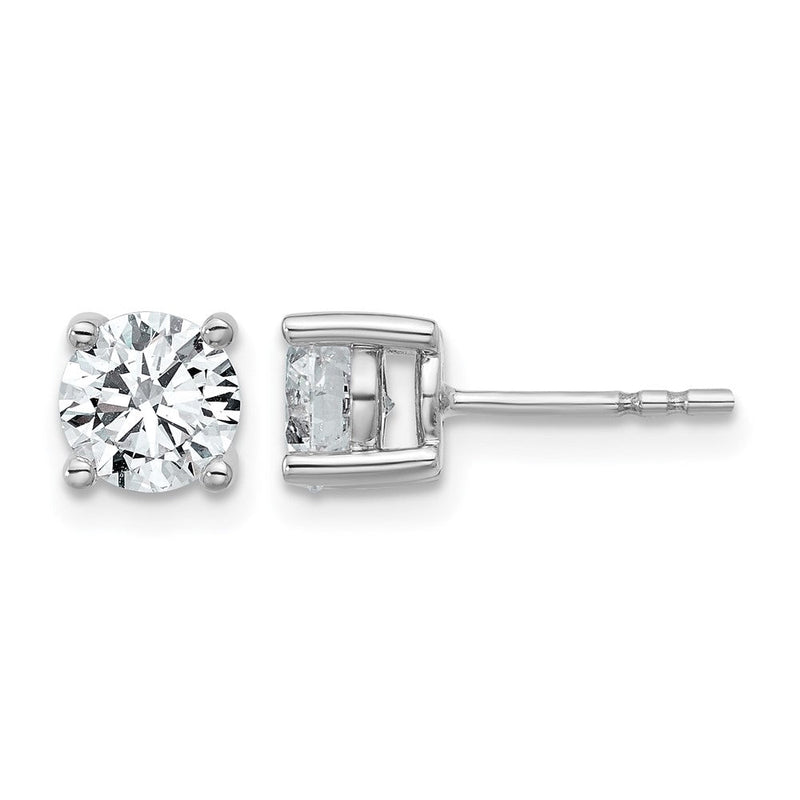 14K Weißgold 1 1/2 ct Im Labor Gezüchtet Diamant Vs+ F+ Rund 4 Krappen Schwer Gewicht. Ohrstecker