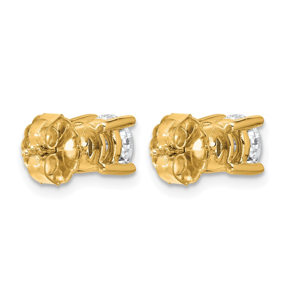 14K Gelbgold 1 1/2 ct Im Labor Gezüchtet Diamant Vs+ F+ Rund 4 Krappen Schwer Gewicht. Ohrstecker