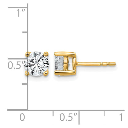 14K Gelbgold 1 1/2 ct Im Labor Gezüchtet Diamant Vs+ F+ Rund 4 Krappen Schwer Gewicht. Ohrstecker