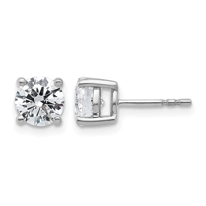 14K Weißgold 2 ct Im Labor Gezüchtet Diamant Vs+ F+ Rund 4 Krappen Schwer Gewicht. Ohrstecker