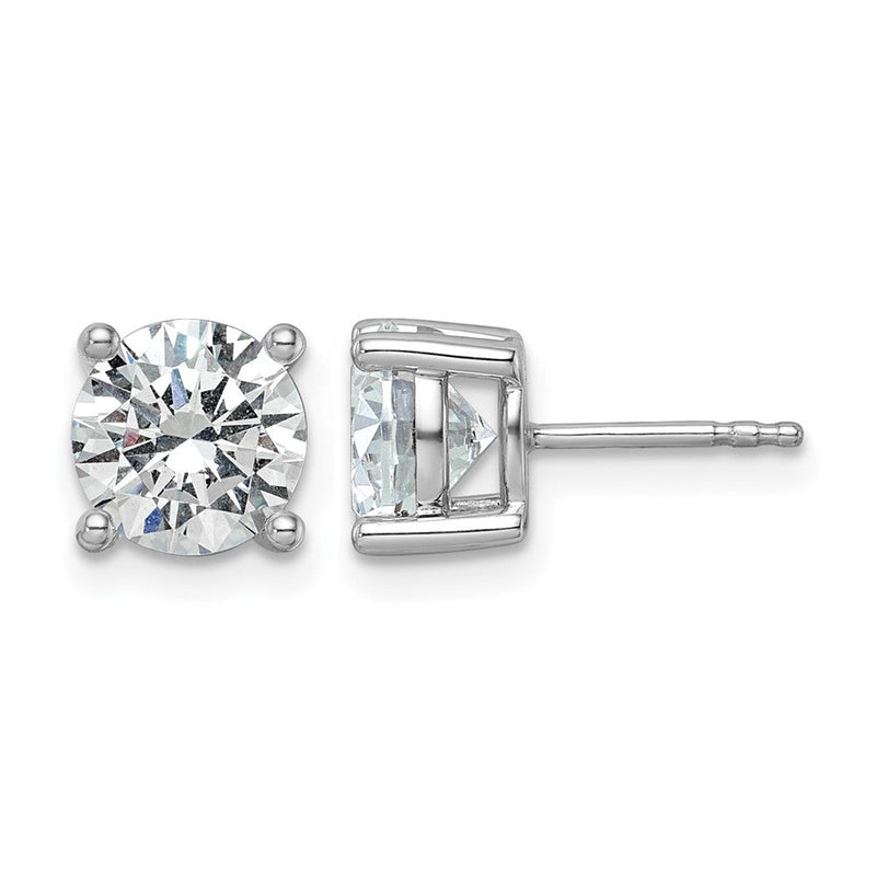 14K Weißgold 3 ct Im Labor Gezüchtet Diamant Vs+ F+ Rund 4 Krappen Schwer Gewicht. Ohrstecker