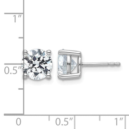 14K Weißgold 4 ct Im Labor Gezüchtet Diamant Vs+ F+ Rund Krappen Schwer Gewicht. Ohrstecker