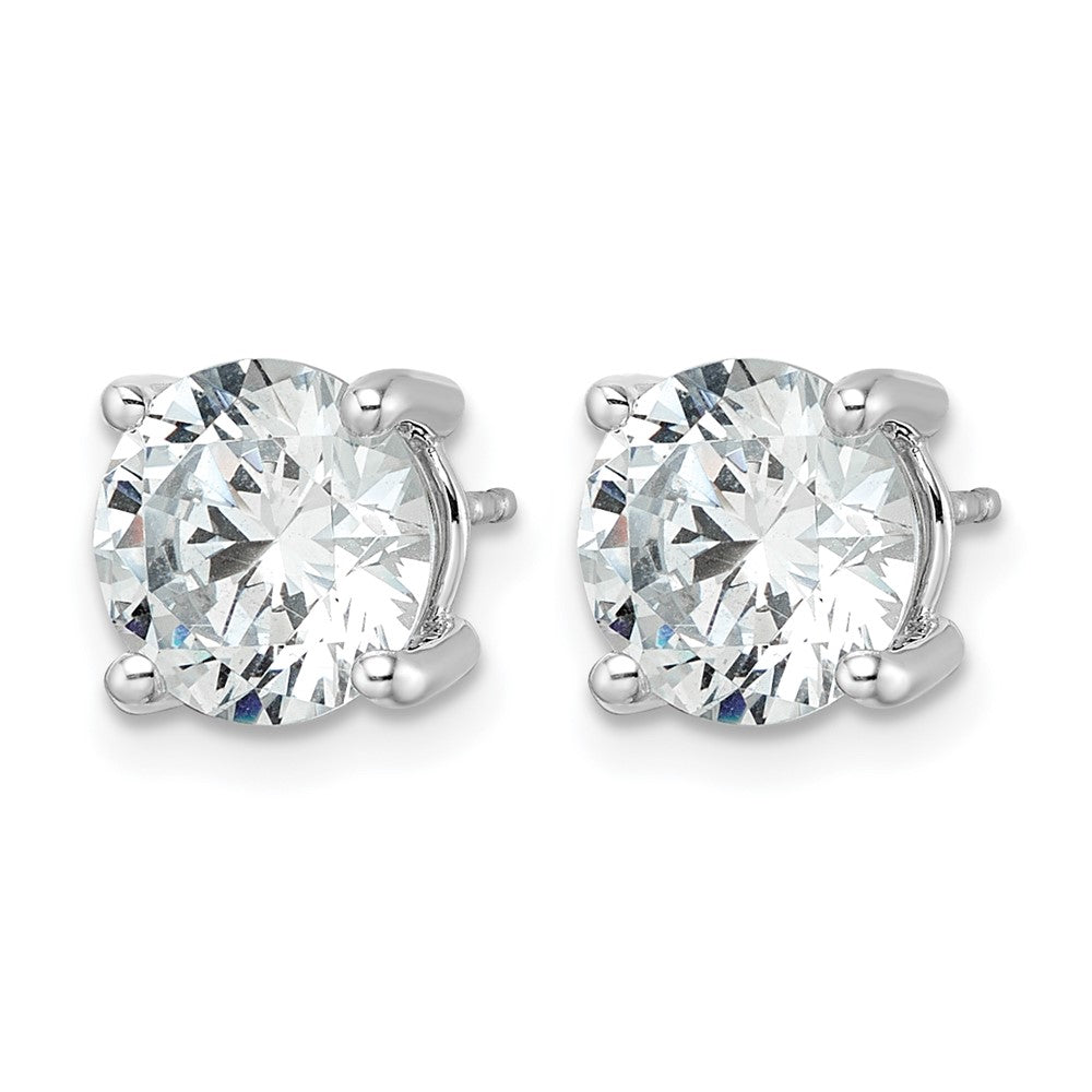 14K Weißgold 5 ct Im Labor Gezüchtet Diamant Vs+ F+ Rund 4 Krappen Schwer Gewicht. Ohrstecker